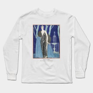 Alcyone Fashion Illustration by George Barbier Long Sleeve T-Shirt